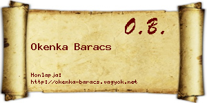 Okenka Baracs névjegykártya